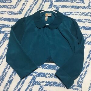 Mimi Chica Cropped Teal Blazer